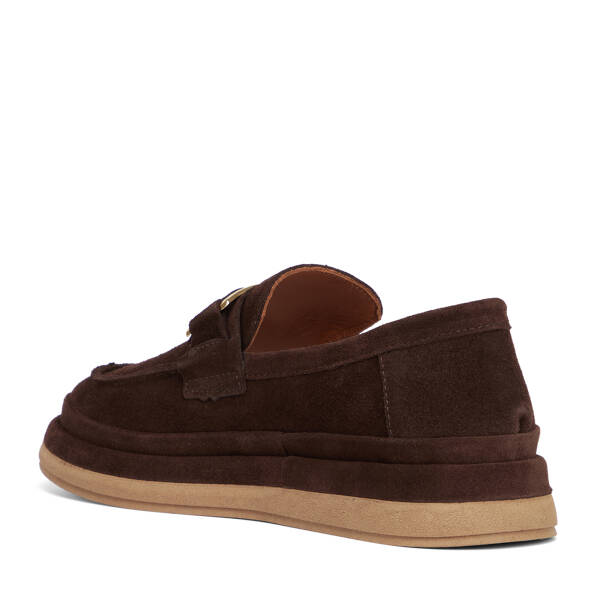Kahverengi Hakiki Süet Deri Kadın Loafer - K26S1AY68866-B85 - 4