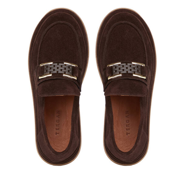Kahverengi Hakiki Süet Deri Kadın Loafer - K26S1AY68866-B85 - 5