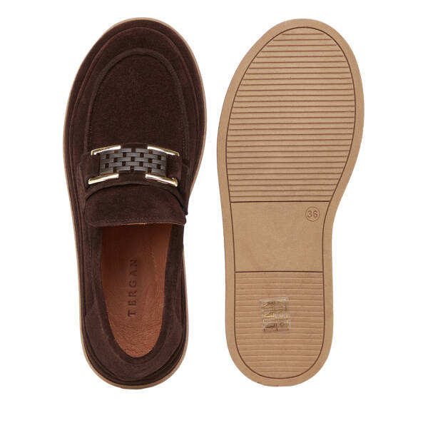 Kahverengi Hakiki Süet Deri Kadın Loafer - K26S1AY68866-B85 - 6