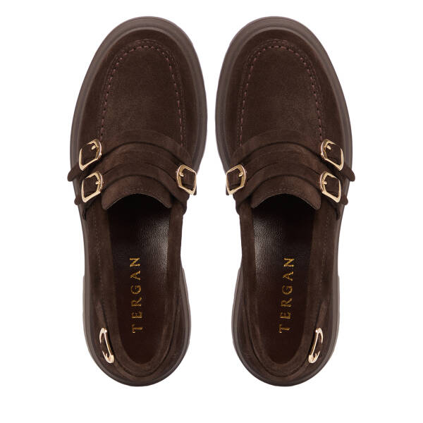 Kahverengi Hakiki Süet Deri Kadın Loafer - K26S1AY68922-B85 - 5