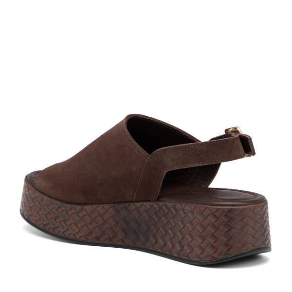 Kahverengi Hakiki Süet Deri Kadın Sandalet - K26Y1SN68560-K32 - 4