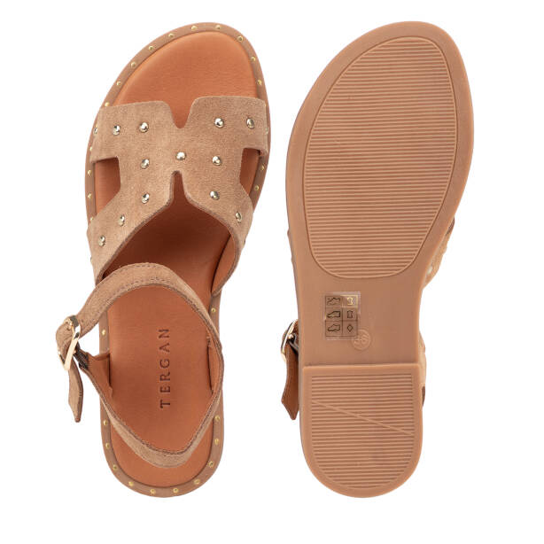 Kahverengi Hakiki Süet Deri Kadın Sandalet - K26Y1SN68602-V1O - 6