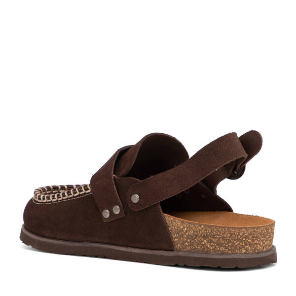 Kahverengi Hakiki Süet Deri Kadın Sandalet - K26Y1SN68618-B85 - 4