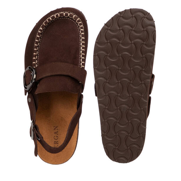 Kahverengi Hakiki Süet Deri Kadın Sandalet - K26Y1SN68618-B85 - 6