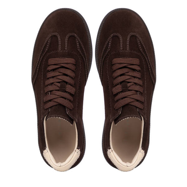 Kahverengi Hakiki Süet Deri Kadın Sneaker - K26I1AY68528-B85 - 5