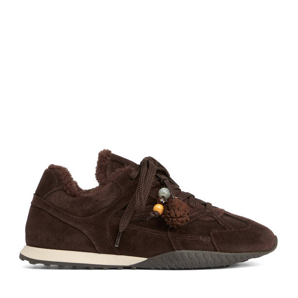 Kahverengi Hakiki Süet Deri Kadın Sneaker - K26K1AY68839-B85 