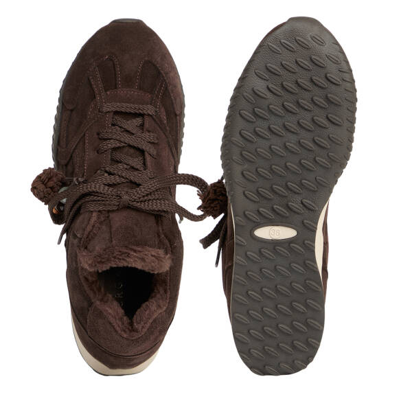 Kahverengi Hakiki Süet Deri Kadın Sneaker - K26K1AY68839-B85 - 5