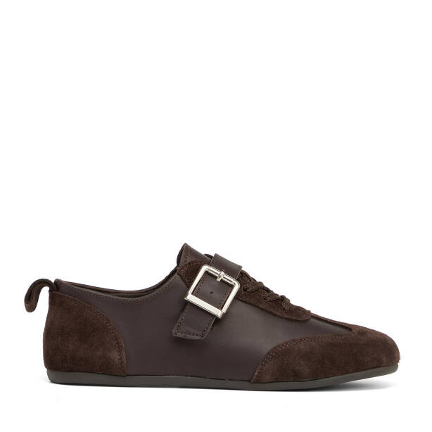Kahverengi Hakiki Süet Deri Kadın Sneaker - K26S1AY68838-W20 