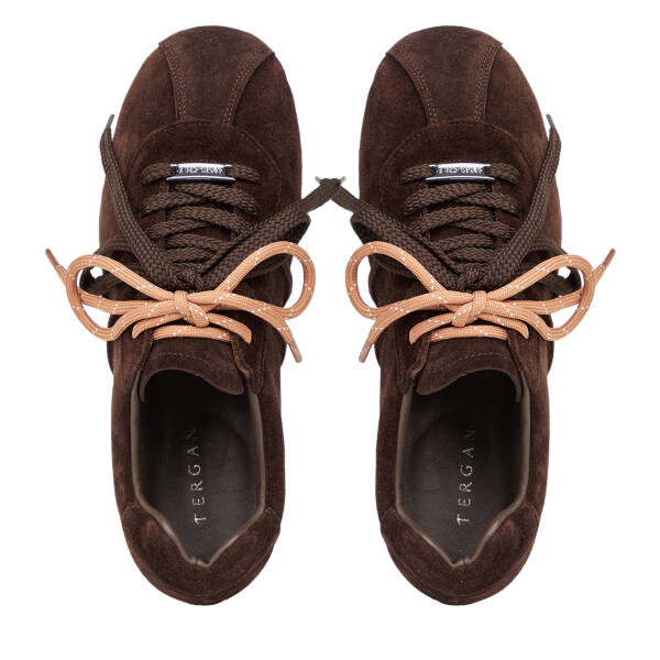 Kahverengi Hakiki Süet Deri Kadın Sneaker - K26S1AY68840-B85 - 5