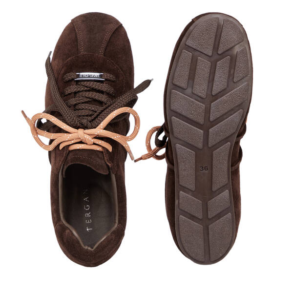 Kahverengi Hakiki Süet Deri Kadın Sneaker - K26S1AY68840-B85 - 6