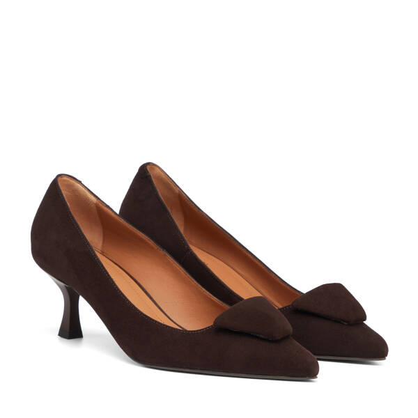 Kahverengi Hakiki Süet Deri Kadın Stiletto - K26S1AY68858-B85 - 2