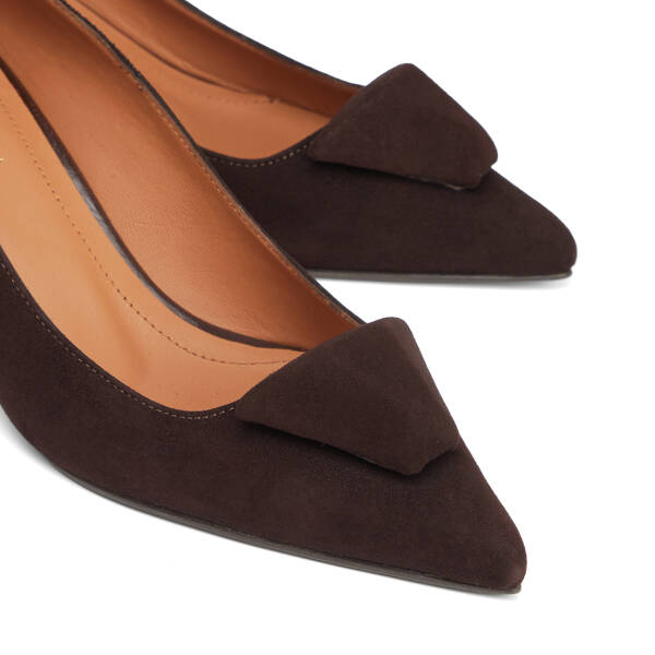 Kahverengi Hakiki Süet Deri Kadın Stiletto - K26S1AY68858-B85 - 3