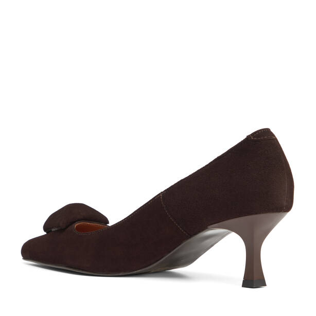 Kahverengi Hakiki Süet Deri Kadın Stiletto - K26S1AY68858-B85 - 4