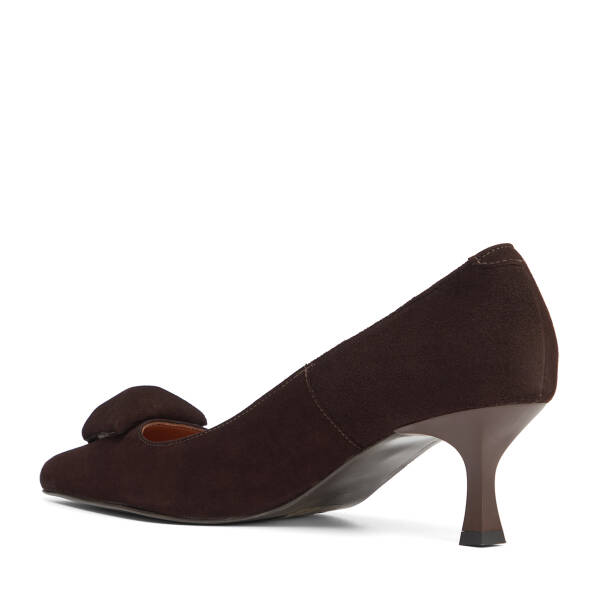 Kahverengi Hakiki Süet Deri Kadın Stiletto - K26S1AY68858-B85 - 4