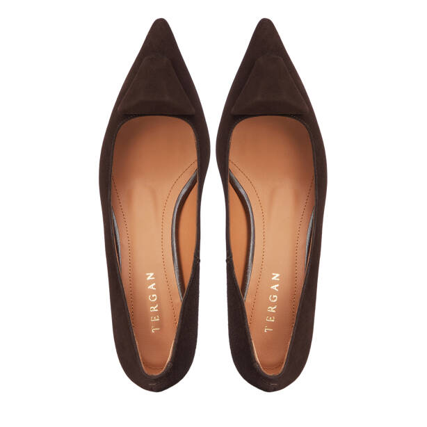 Kahverengi Hakiki Süet Deri Kadın Stiletto - K26S1AY68858-B85 - 5