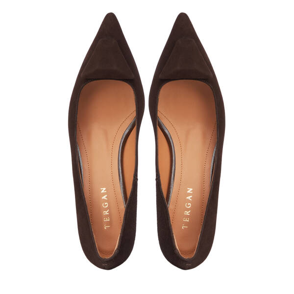 Kahverengi Hakiki Süet Deri Kadın Stiletto - K26S1AY68858-B85 - 5