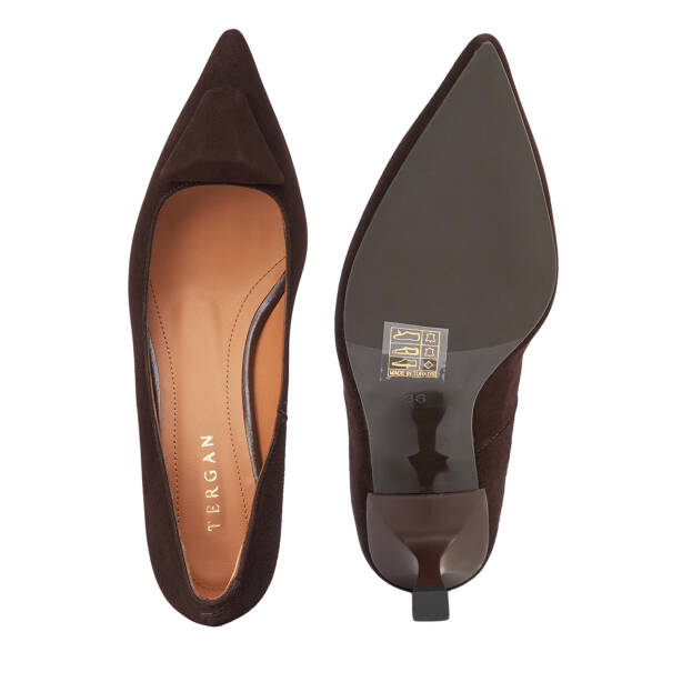 Kahverengi Hakiki Süet Deri Kadın Stiletto - K26S1AY68858-B85 - 6