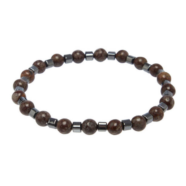 Kahverengi Jasper Erkek Bileklik - E1BLK0410346-D63 - 1