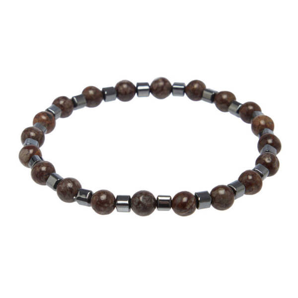 Kahverengi Jasper Erkek Bileklik - E1BLK0410346-D63 - 1