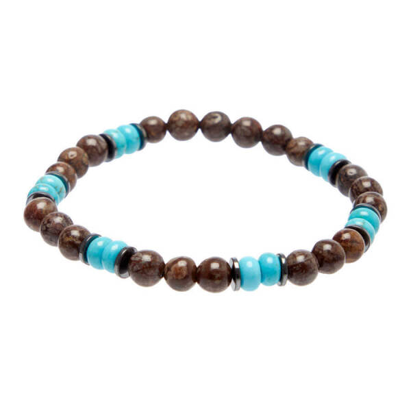 Kahverengi Jasper Erkek Bileklik - E1BLK0410392-D63 - 1