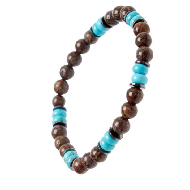 Kahverengi Jasper Erkek Bileklik - E1BLK0410392-D63 - 2