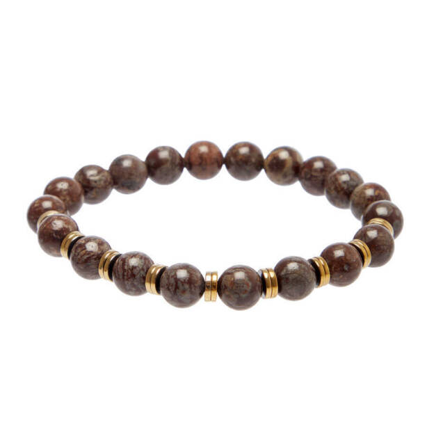 Kahverengi Jasper Erkek Bileklik - E1BLK0410406-D63 - 1