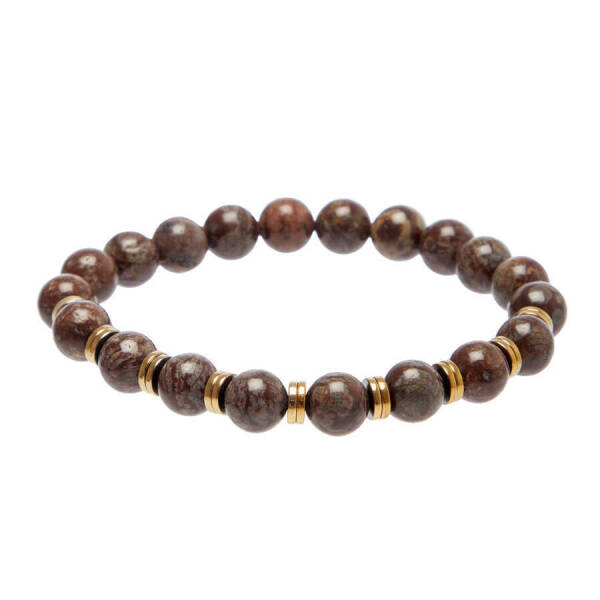 Kahverengi Jasper Erkek Bileklik - E1BLK0410406-D63 - 1
