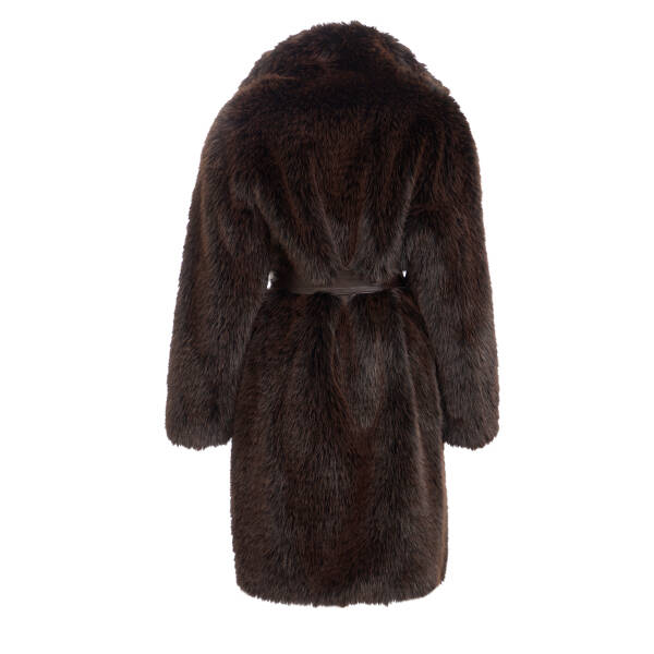 Kahverengi Hakiki Deri Kadın Deri Mont - K24KKM320471-U5X - 4