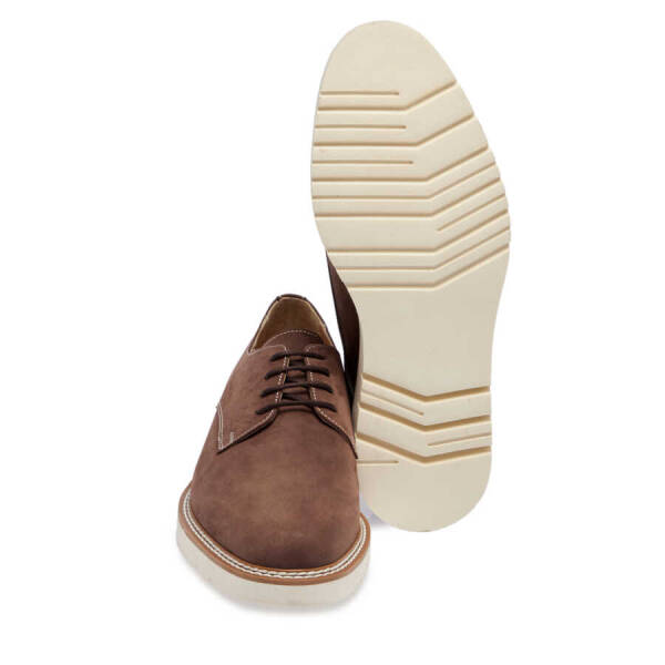 Kahverengi Hakiki Nubuk Deri Erkek Casual Ayakkabı - E24I1AY56759-A39 - 4