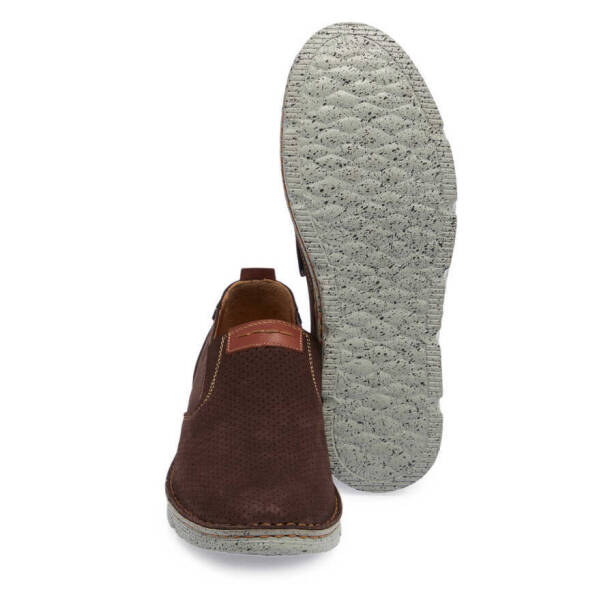 Kahverengi Nubuk Deri Erkek Casual Ayakkabı - E24I1AY56774-A39 - 4