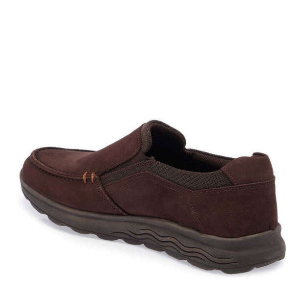 Kahverengi Hakiki Nubuk Deri Erkek Casual Ayakkabı - E24I1AY56903-A39 - 3