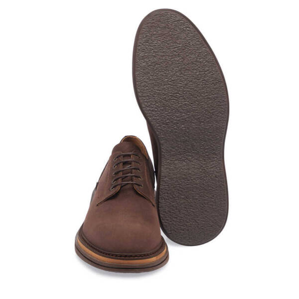 Kahverengi Hakiki Nubuk Deri Erkek Casual Ayakkabı - E24I1AY56910-A39 - 4