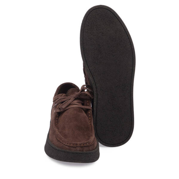 Kahverengi Hakiki Nubuk Deri Erkek Casual Ayakkabı - E24I1AY56916-A39 - 4