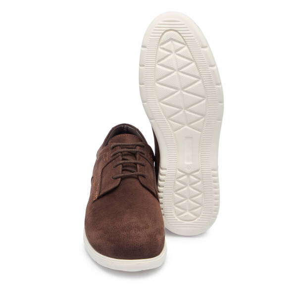 Kahverengi Nubuk Deri Erkek Casual Ayakkabı - E25S1AY57550-A39 - 4