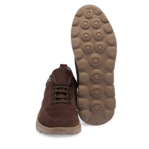 Kahverengi Nubuk Deri Erkek Sneaker - E24I1AY56904-A39 - 4