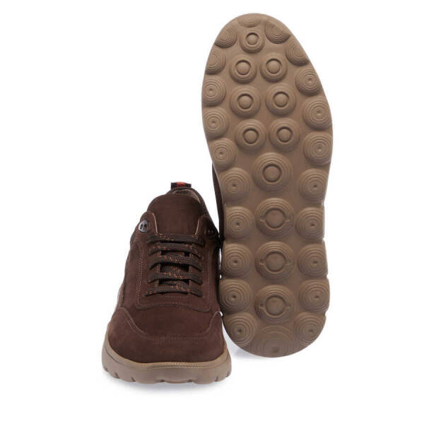 Kahverengi Nubuk Deri Erkek Sneaker - E24I1AY56904-A39 - 4