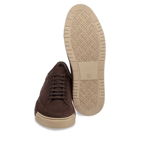 Kahverengi Nubuk Deri Erkek Sneaker - E24I1AY56905-A39 - 4