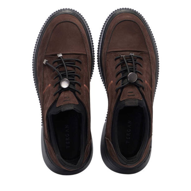Kahverengi Hakiki Nubuk Deri Erkek Sneaker - E25I1AY57281-A39 - Tergan