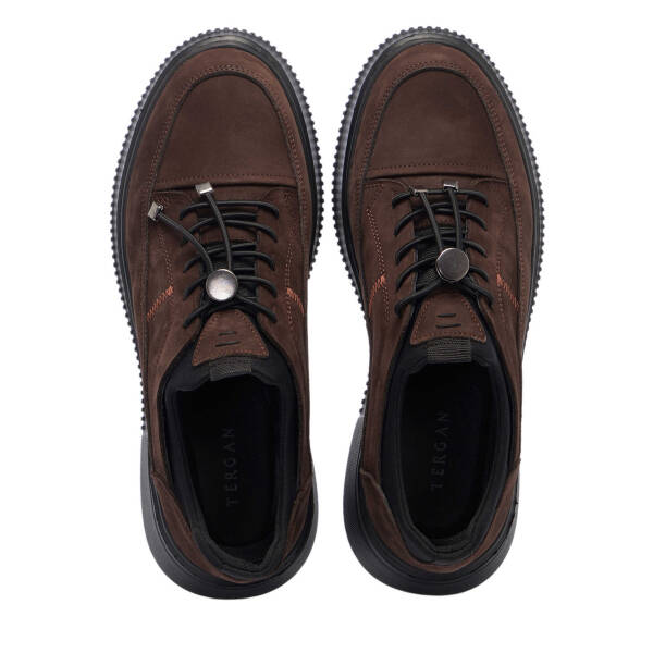 Kahverengi Hakiki Nubuk Deri Erkek Sneaker - E25I1AY57281-A39 - 5