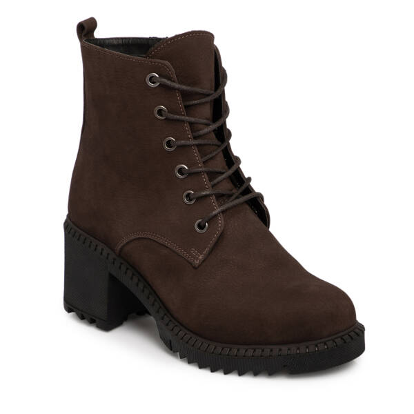 Kahverengi Hakiki Nubuk Deri Kadın Bot - K25K1BT68505-A39 - 2