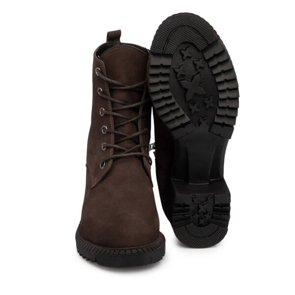 Kahverengi Hakiki Nubuk Deri Kadın Bot - K25K1BT68505-A39 - 4