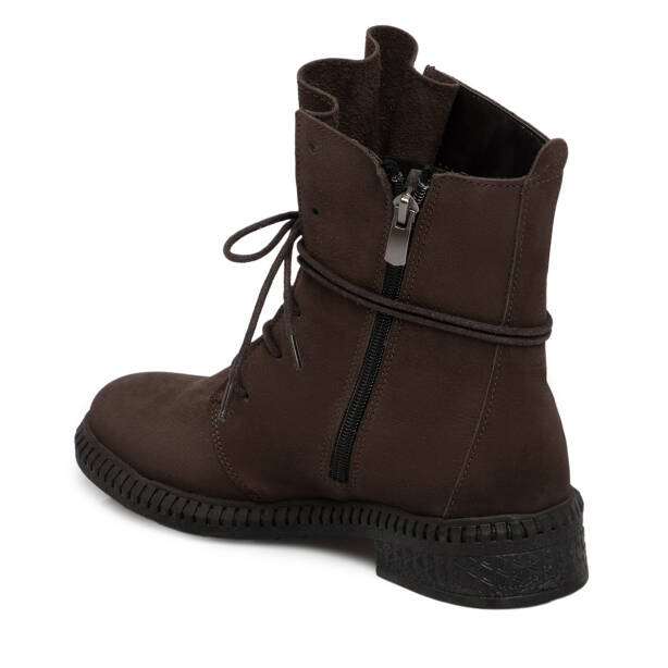 Kahverengi Hakiki Nubuk Deri Kadın Bot - K25K1BT68506-A39 - Tergan