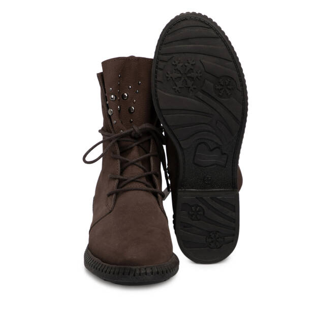 Kahverengi Hakiki Nubuk Deri Kadın Bot - K25K1BT68506-A39 - Tergan