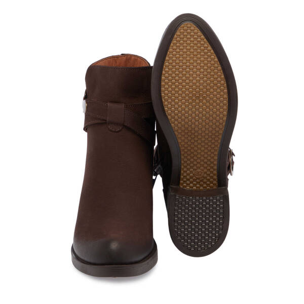 Kahverengi Nubuk Deri Kadın Casual Bot - K24K1BT67510-A39 - 4