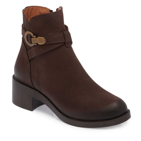 Kahverengi Nubuk Deri Kadın Casual Bot - K24K1BT67510-A39 - 1