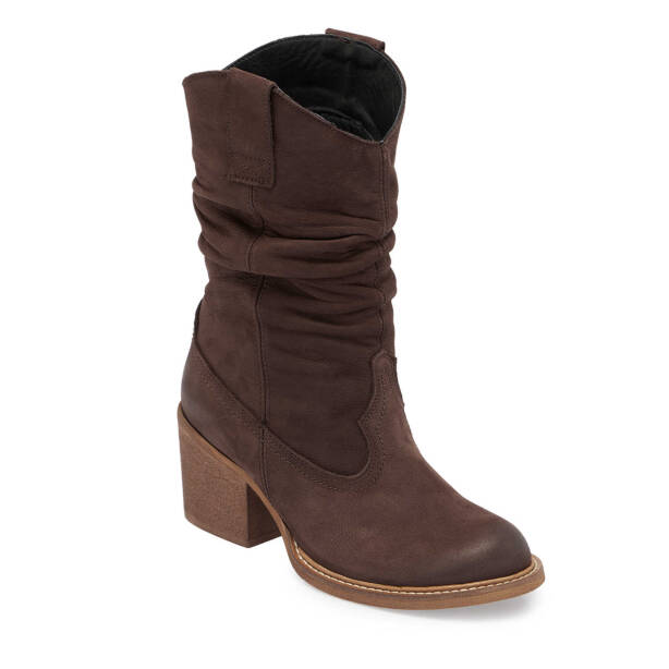 Kahverengi Nubuk Deri Kadın Casual Bot - K24K1BT67590-A39 