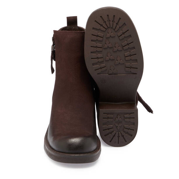 Kahverengi Nubuk Deri Kadın Klasik Bot - K24K1BT67654-A39 - 4