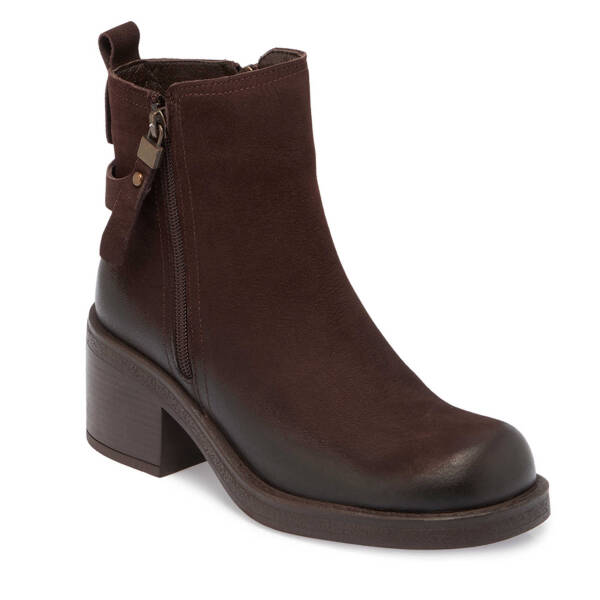 Kahverengi Nubuk Deri Kadın Klasik Bot - K24K1BT67654-A39 - 1