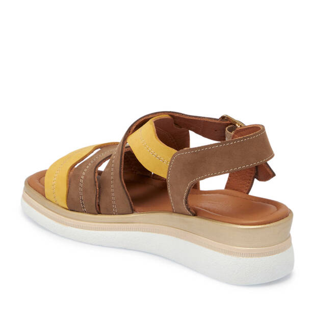 Kahverengi Nubuk Deri Kadın Sandalet - K25Y1SN67855-D4W - Tergan