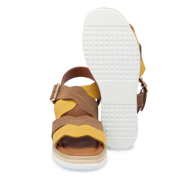 Kahverengi Nubuk Deri Kadın Sandalet - K25Y1SN67855-D4W - 4